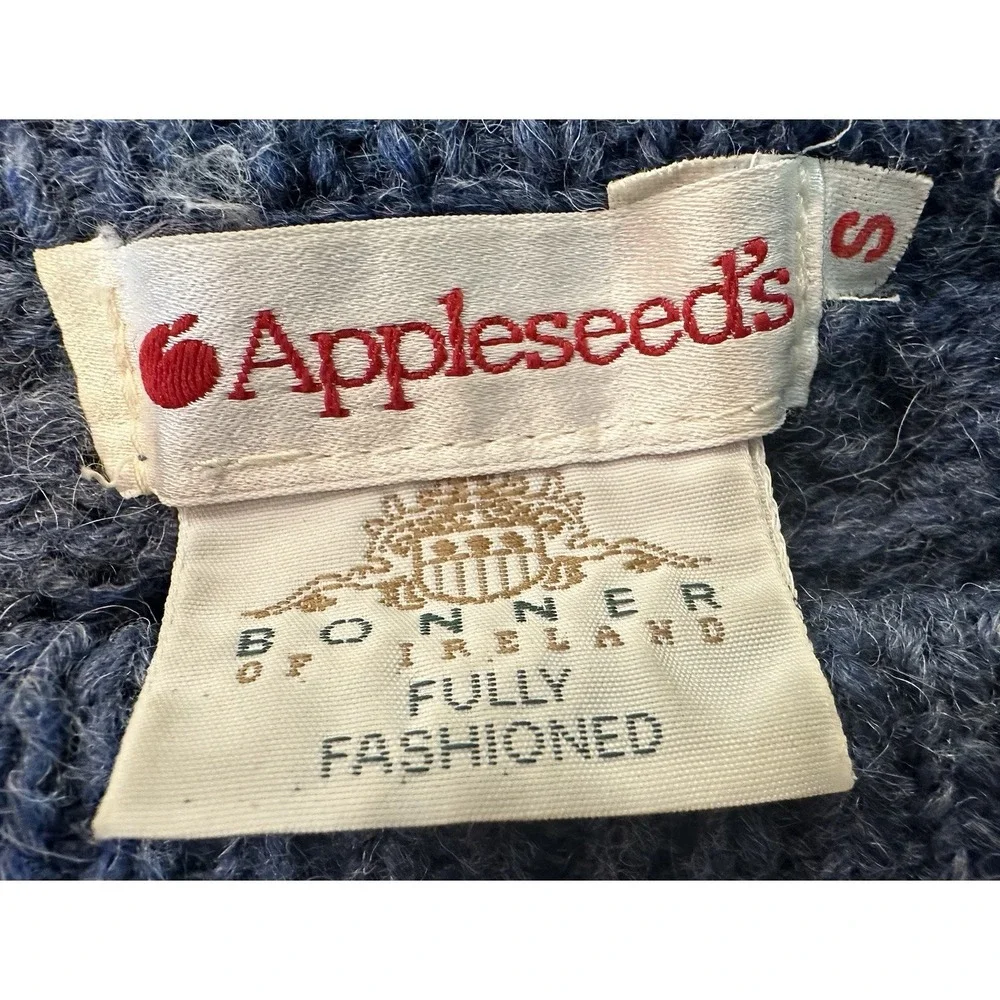 Appleseed's Womens 100%‎ Wool Cable Knit Sweater Pullover Made in Ireland Size S